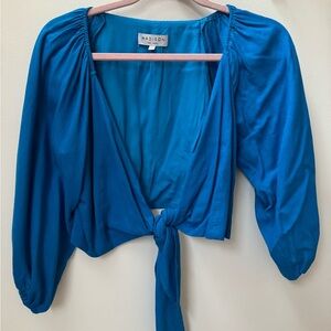 MADISON the label, bright blue crop top, size: medium